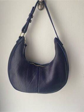 Portland Leather Navy Blue Hobo Shoulder Bag